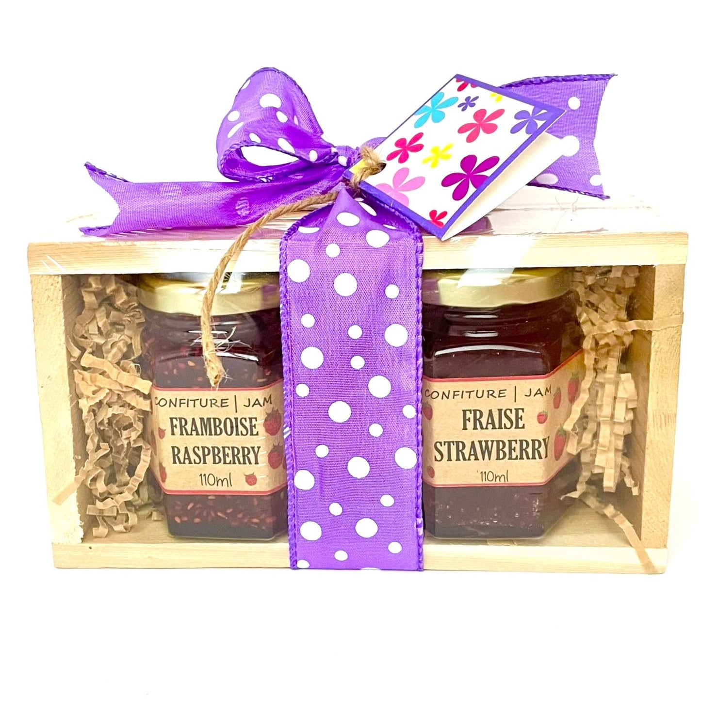 Coffret cadeau Confitures - caisse en bois