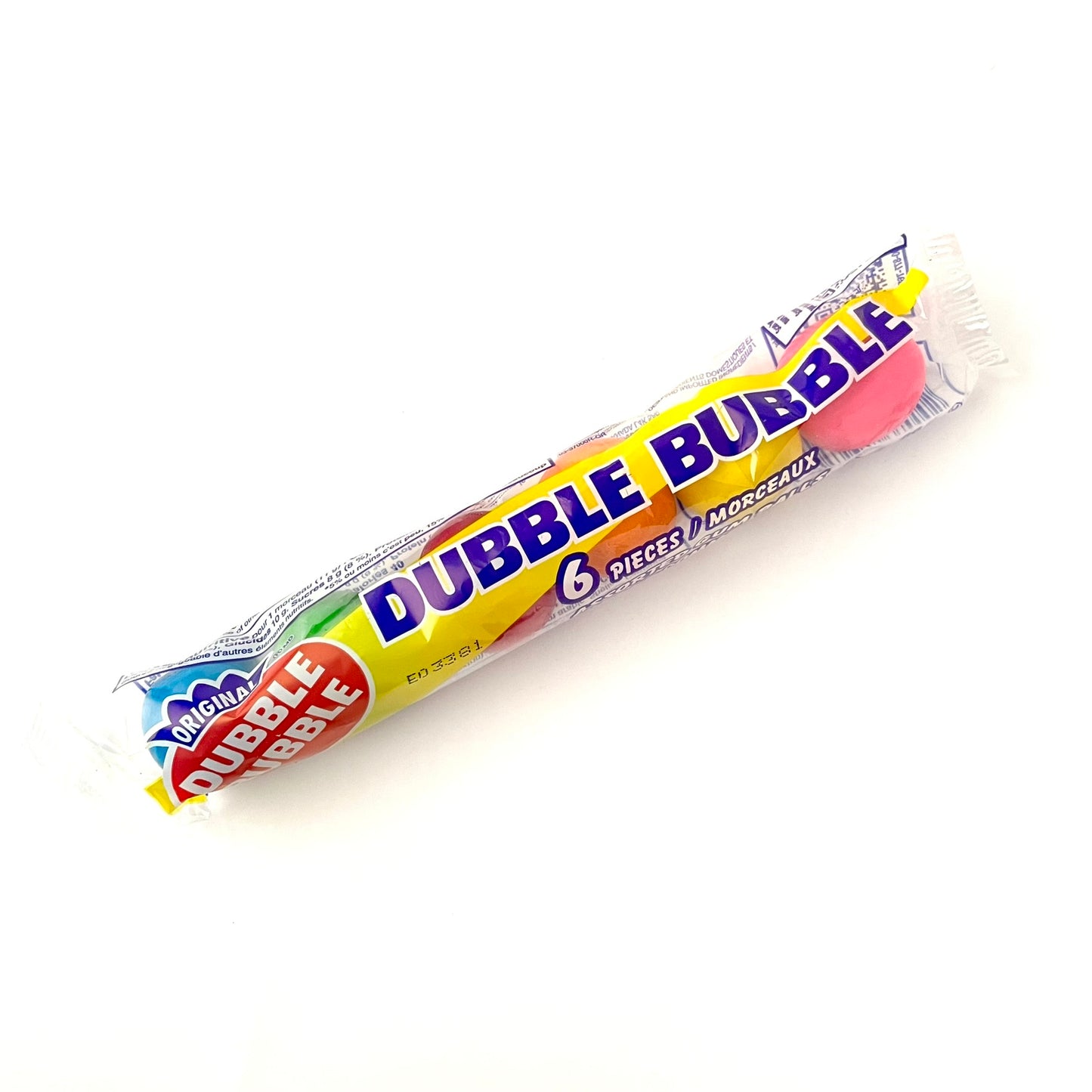Gomme Dubble Bubble - 6 morceaux Arc-en-ciel