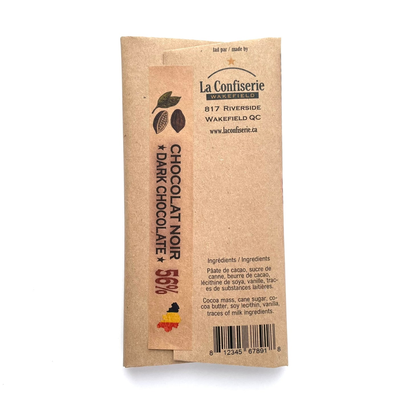 Tablette de Chocolat - Mi-Amère 56% Cacao