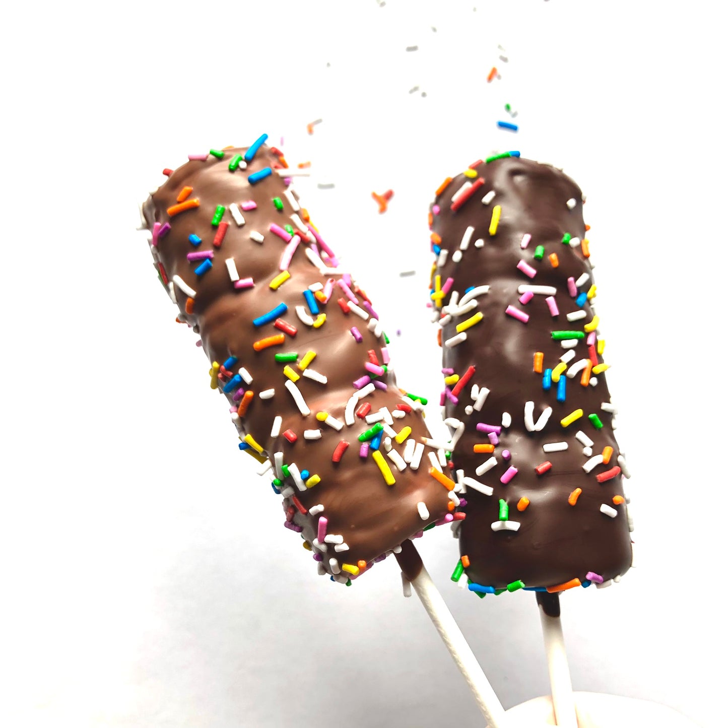 Marshmallows dipped in chocolate